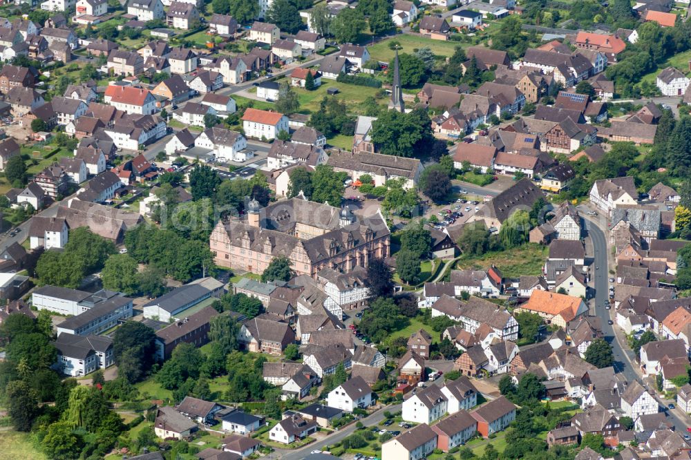 Aerial image Bevern - Castle of Weserrenaissance Schloss Bevern in Bevern in the state Lower Saxony, Germany