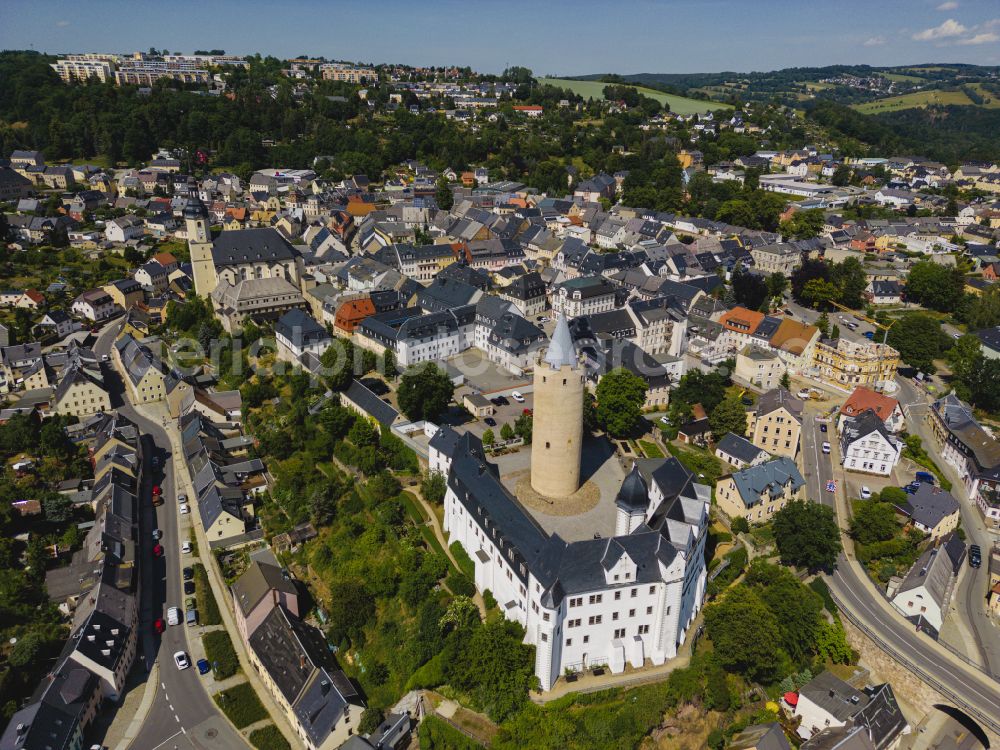 Zschopau from the bird's eye view: Castle of Wildeck in Zschopau in the state Saxony, Germany