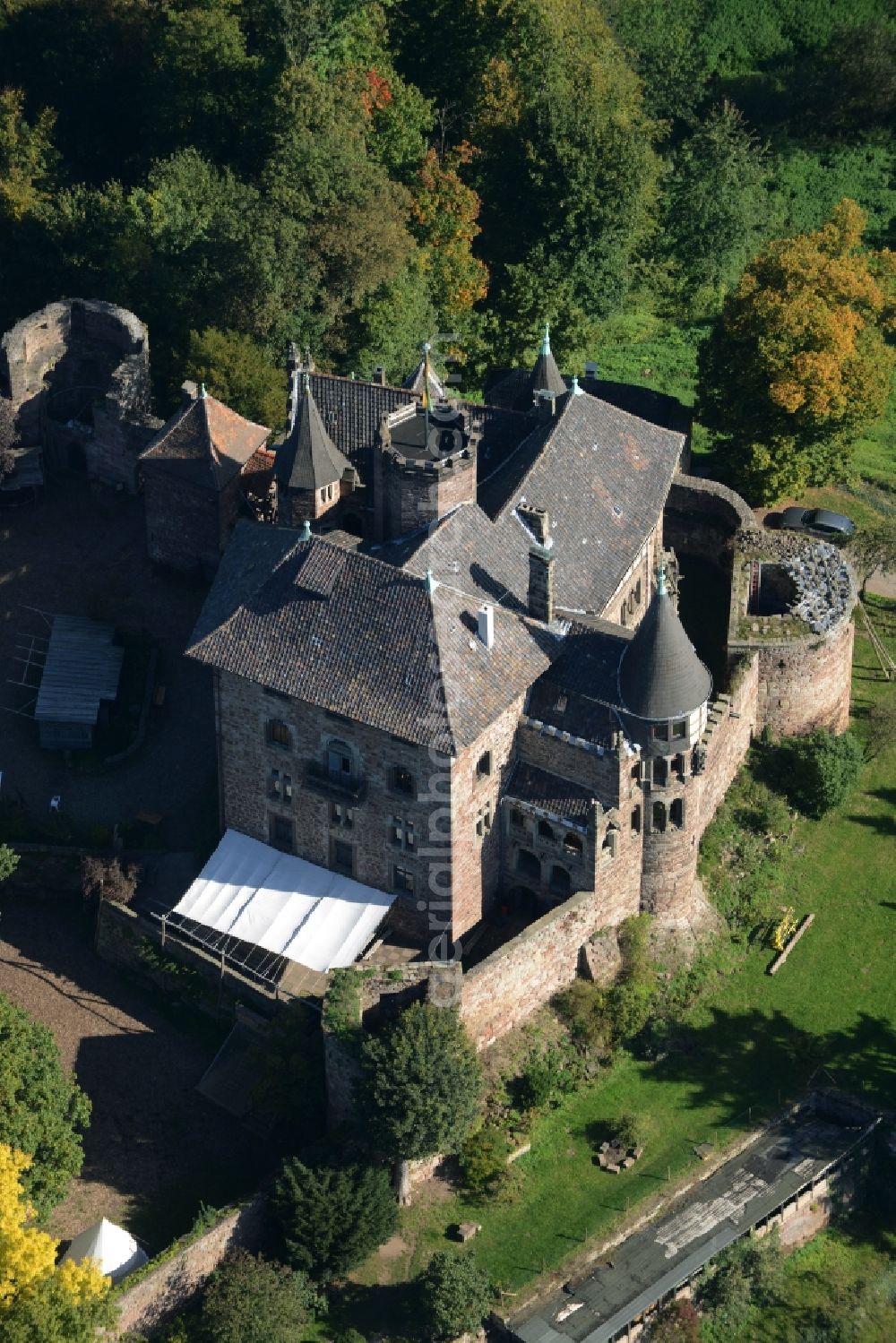 Aerial image Witzenhausen - Castle in Witzenhausen in the state Hesse