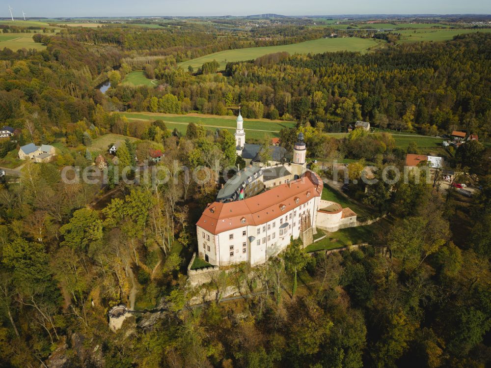 Limbach-Oberfrohna from the bird's eye view: Castle of Wolkenburg on street Am Schloss in Limbach-Oberfrohna in the state Saxony, Germany