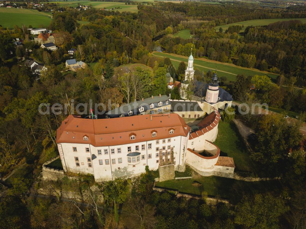 Limbach-Oberfrohna from the bird's eye view: Castle of Wolkenburg on street Am Schloss in Limbach-Oberfrohna in the state Saxony, Germany