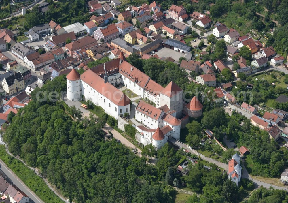 Wörth an der Donau from above - Castle of Woerth an der Donau in the state Bavaria, Germany