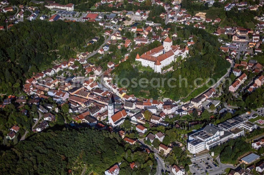 Aerial photograph Wörth an der Donau - Castle of Woerth an der Donau in the state Bavaria, Germany