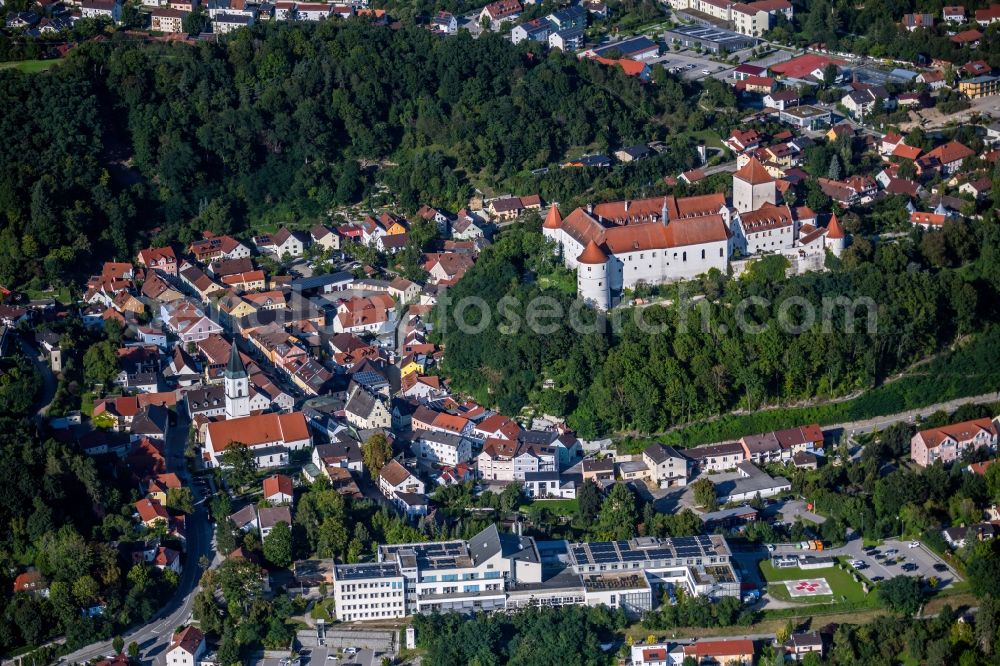 Aerial image Wörth an der Donau - Castle of Woerth an der Donau in the state Bavaria, Germany