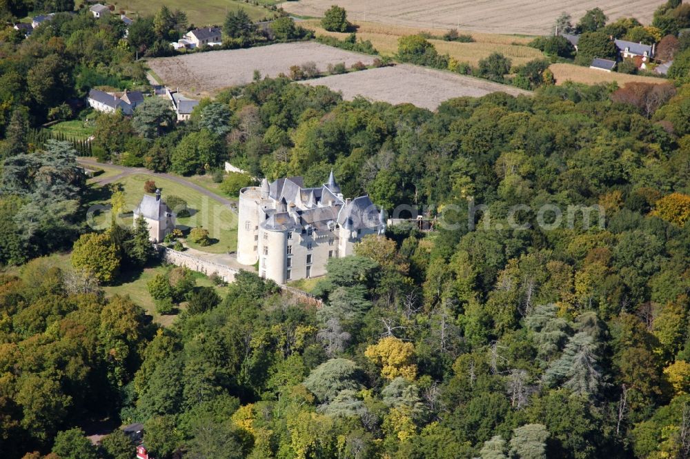 Coutures from above - Castle of Chateau Montsabert in the district Montsabert in Coutures in Pays de la Loire, France