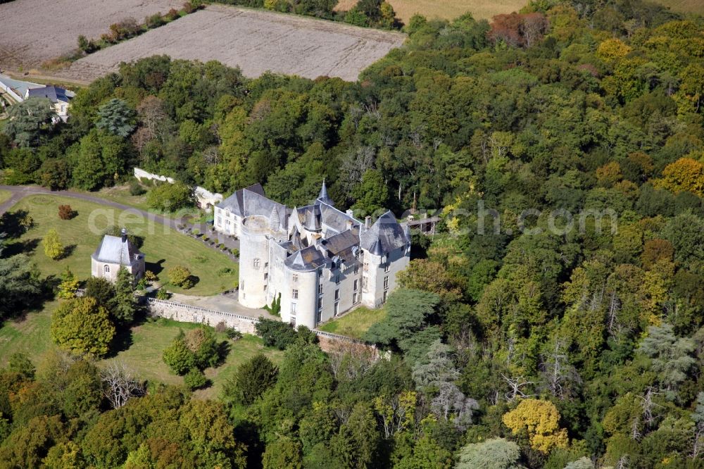 Aerial image Coutures - Castle of Chateau Montsabert in the district Montsabert in Coutures in Pays de la Loire, France