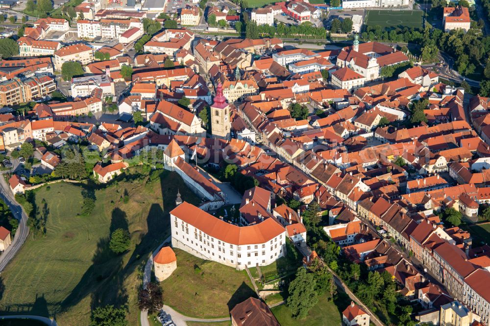 Aerial photograph Ptuj - Castle of the fortress above the hisorical old town in Ptuj in Slovenia