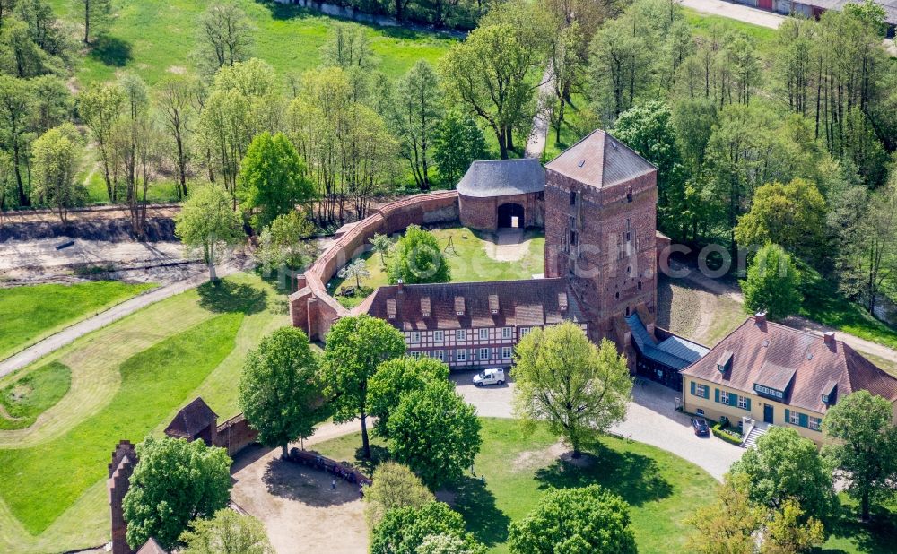 Wittstock/Dosse from the bird's eye view: Castle of the fortress Bischofsburg in Wittstock/Dosse in the state Brandenburg, Germany