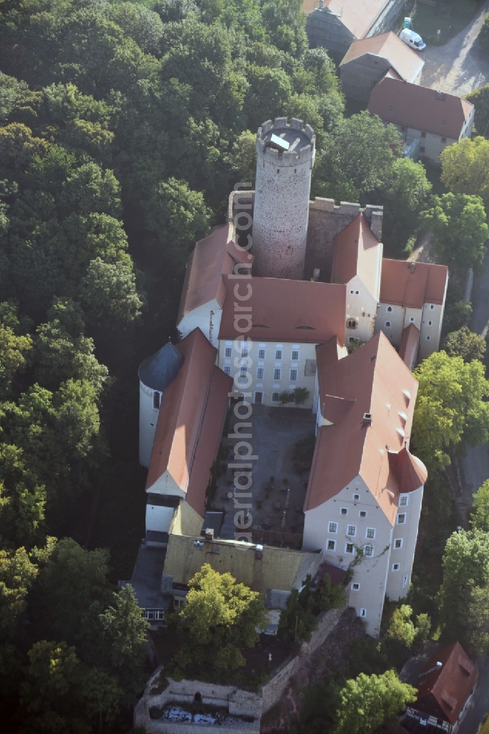 Aerial photograph Kohren-Sahlis - Castle of the fortress Burg Gnandstein in Kohren-Sahlis in the state Saxony