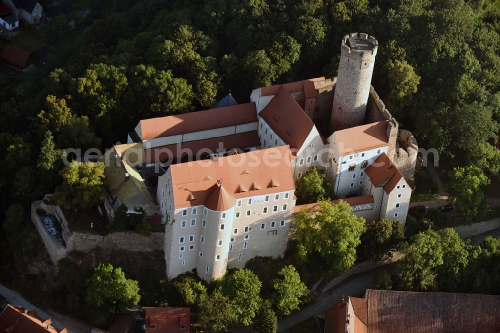 Kohren-Sahlis from above - Castle of the fortress Burg Gnandstein in Kohren-Sahlis in the state Saxony