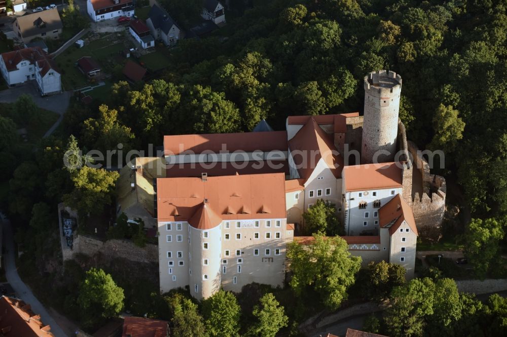 Kohren-Sahlis from the bird's eye view: Castle of the fortress Burg Gnandstein in Kohren-Sahlis in the state Saxony