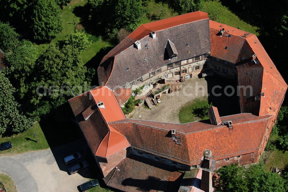 Wittstock/Dosse from the bird's eye view: Castle of the fortress Burg Goldbeck on Burgstrasse in Goldbeck in the state Brandenburg