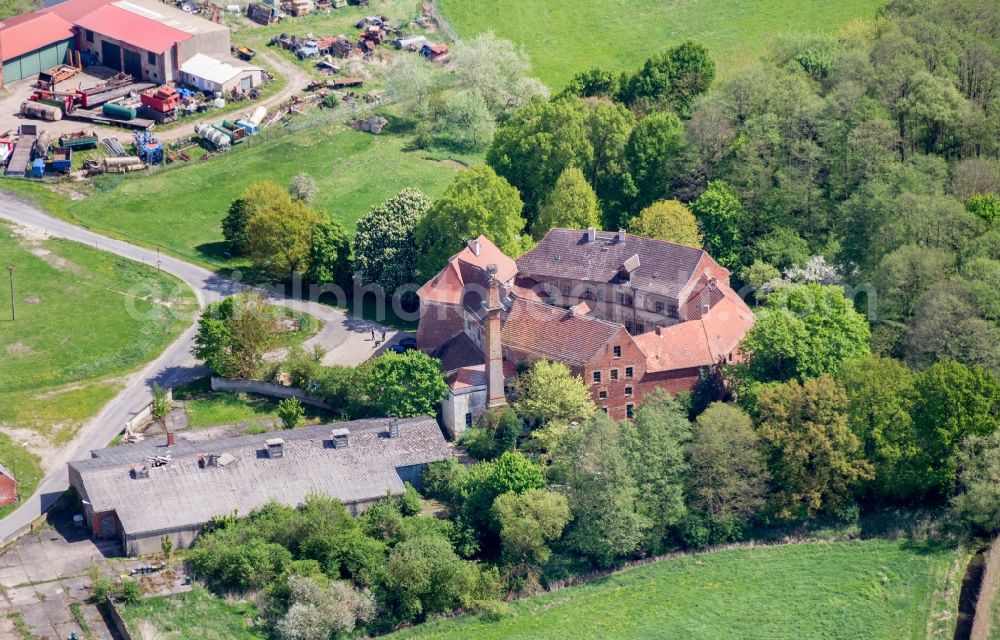 Wittstock/Dosse from the bird's eye view: Castle of the fortress Burg Goldbeck on Burgstrasse in Goldbeck in the state Brandenburg