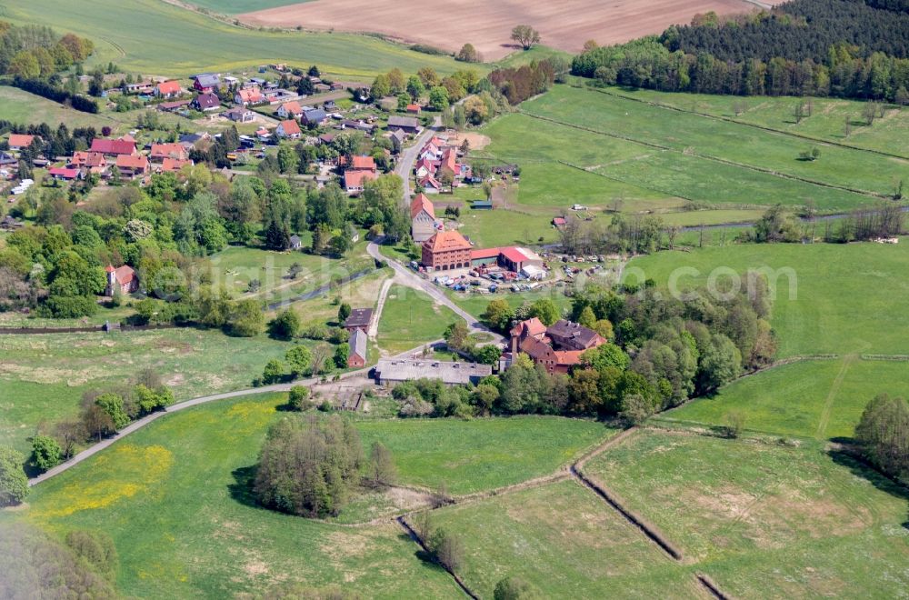 Aerial image Wittstock/Dosse - Castle of the fortress Burg Goldbeck on Burgstrasse in Goldbeck in the state Brandenburg