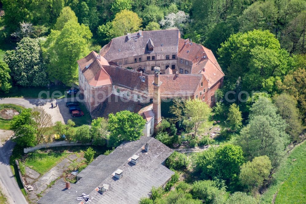 Wittstock/Dosse from above - Castle of the fortress Burg Goldbeck on Burgstrasse in Goldbeck in the state Brandenburg