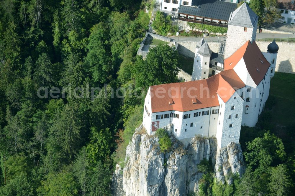 Aerial photograph Riedenburg - Castle of the fortress Burg Prunn in Riedenburg in the state Bavaria