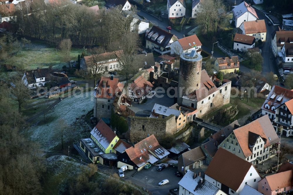 Aerial photograph Burgthann - Castle of the fortress am Burgbergweg in Burgthann in the state Bavaria