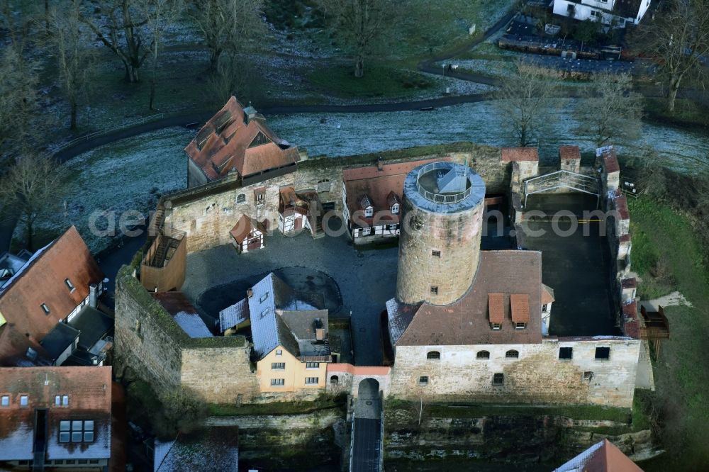 Aerial image Burgthann - Castle of the fortress am Burgbergweg in Burgthann in the state Bavaria