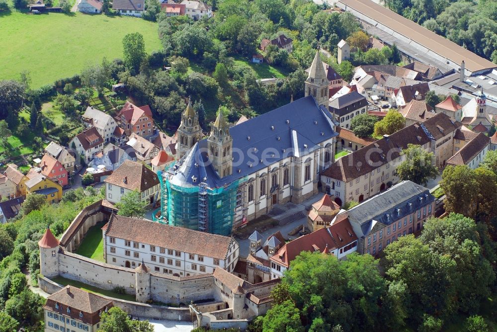 Aerial photograph Schwäbisch Hall - Castle of the fortress Comburg in the district Steinbach in Schwaebisch Hall in the state Baden-Wuerttemberg, Germany