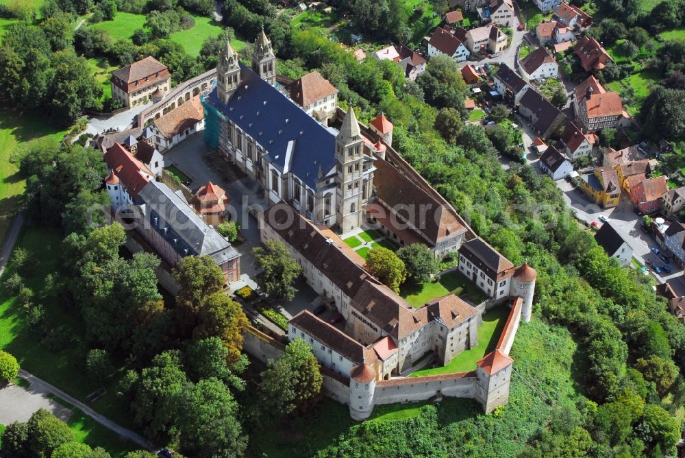 Aerial photograph Schwäbisch Hall - Castle of the fortress Comburg in the district Steinbach in Schwaebisch Hall in the state Baden-Wuerttemberg, Germany