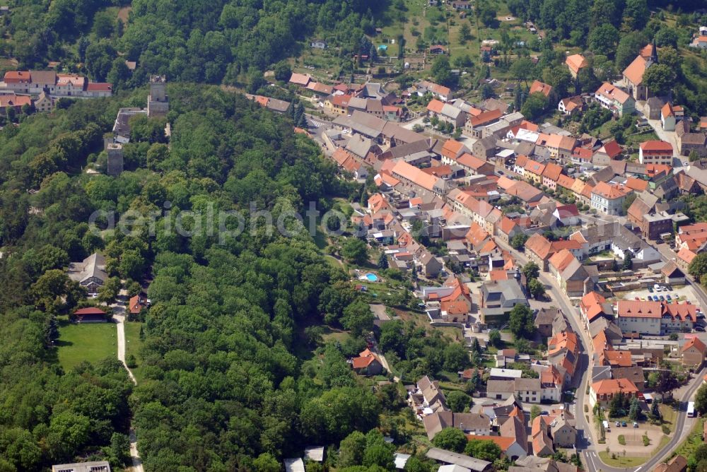 Eckartsberga from the bird's eye view: Castle of the fortress Eckartsburg am Burgweg in Eckartsberga in the state Saxony-Anhalt