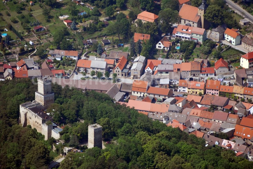 Aerial photograph Eckartsberga - Castle of the fortress Eckartsburg am Burgweg in Eckartsberga in the state Saxony-Anhalt