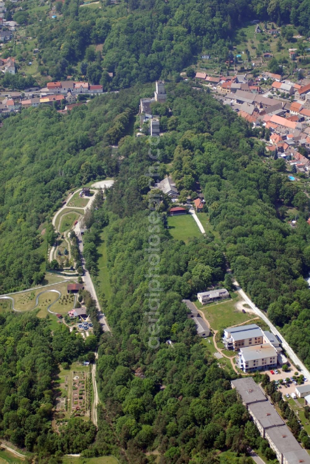 Aerial photograph Eckartsberga - Castle of the fortress Eckartsburg am Burgweg in Eckartsberga in the state Saxony-Anhalt