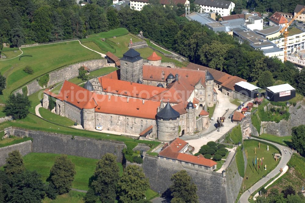 Aerial image Kronach - Castle of the fortress Festung Rosenberg Kronach in Kronach in the state Bavaria, Germany