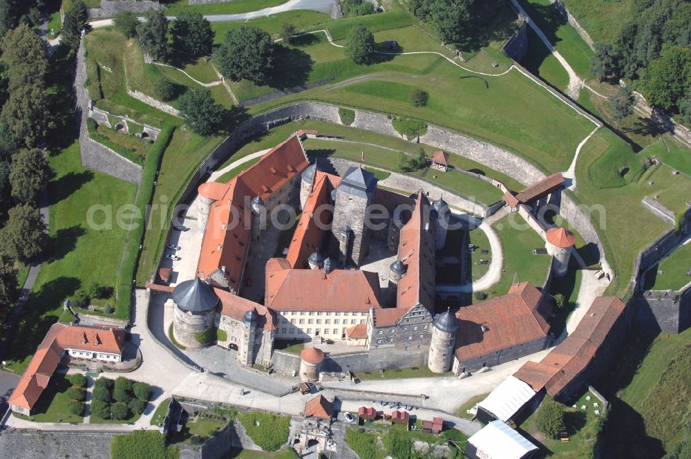 Kronach from the bird's eye view: Castle of the fortress Festung Rosenberg Kronach in Kronach in the state Bavaria, Germany