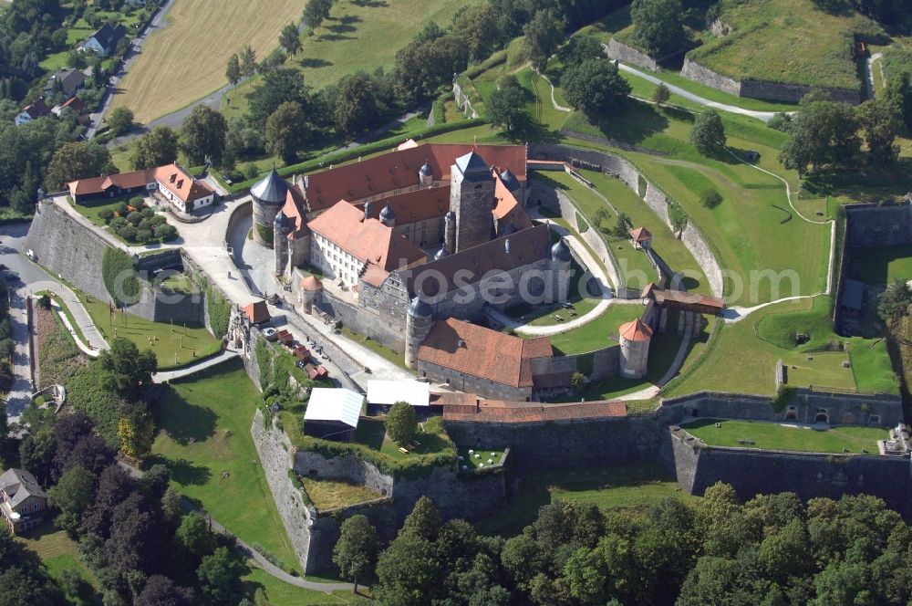 Aerial image Kronach - Castle of the fortress Festung Rosenberg Kronach in Kronach in the state Bavaria, Germany