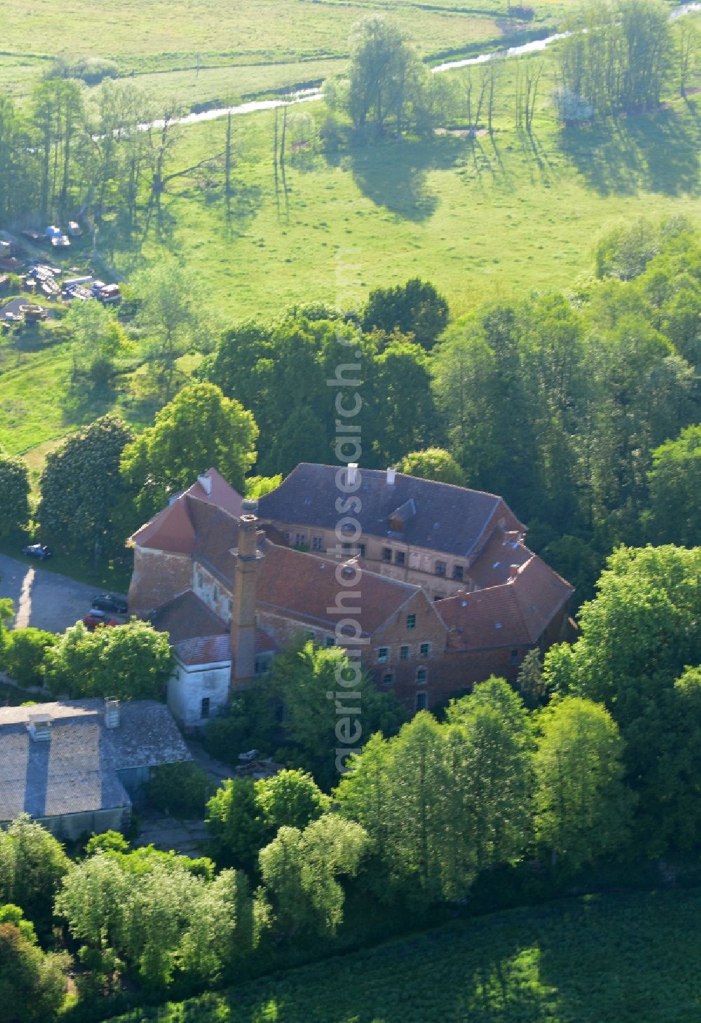 Aerial photograph Goldbeck, Wittstock/Dosse - Castle of the fortress in Goldbeck, Wittstock/Dosse in the state Brandenburg