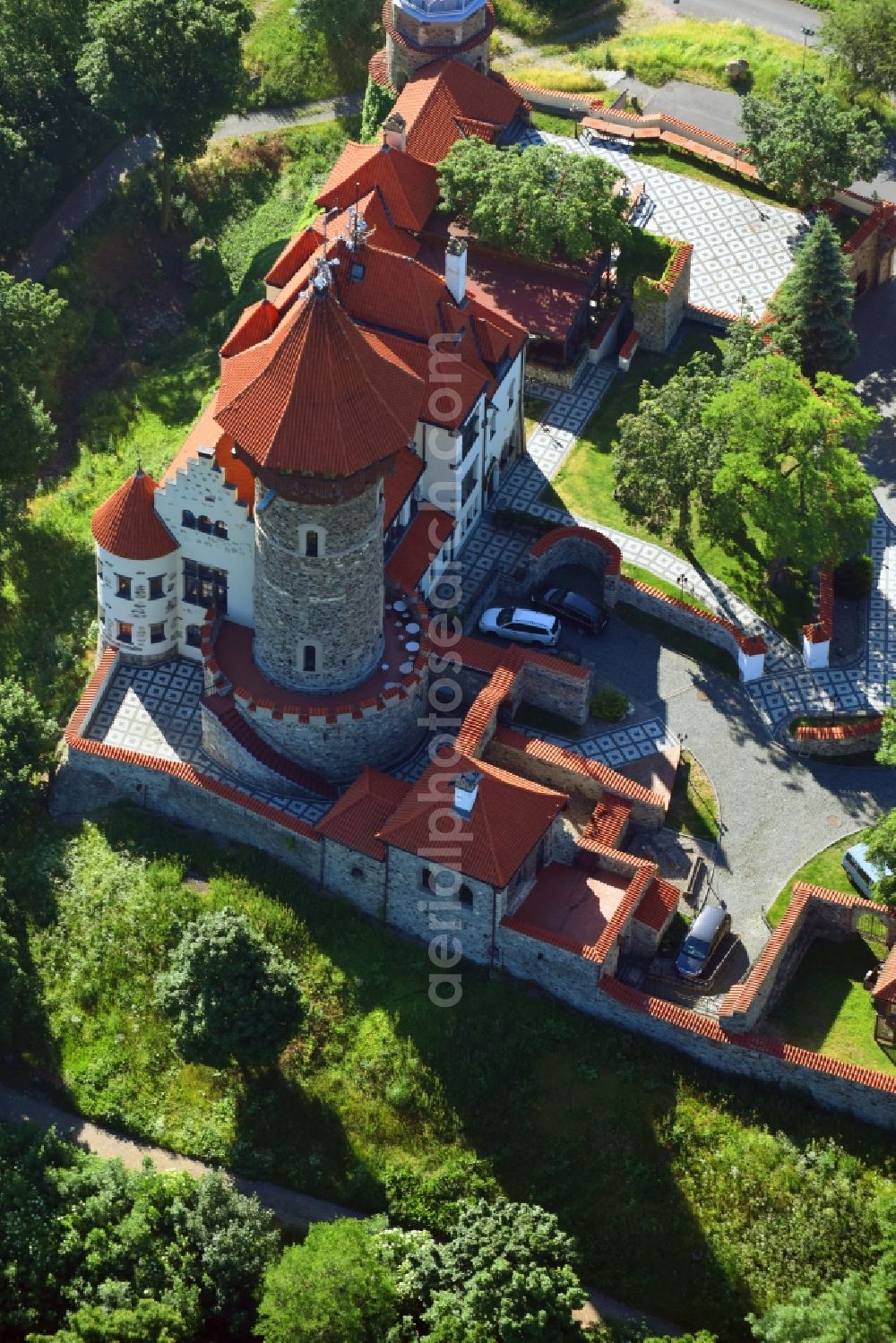 Most from above - Castle of the fortress Hrad HnevA?n ( Burg Landeswarte )  in Most in Czech