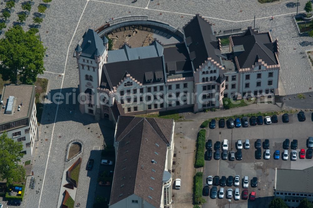 Dortmund from above - Fortress Hoerder Burg at the port of the lake Phoenixsee besides the road Fassstrasse in Dortmund in the state North Rhine-Westphalia