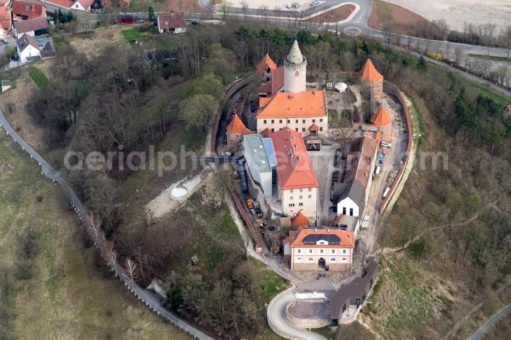 Aerial photograph Seitenroda - Castle of the fortress Leuchtenburg in Seitenroda in the state Thuringia