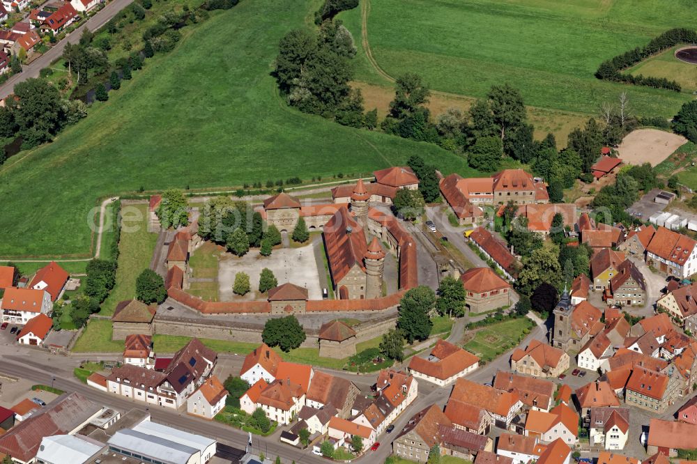 Lichtenau from the bird's eye view: Castle of the fortress in Lichtenau in the state Bavaria, Germany