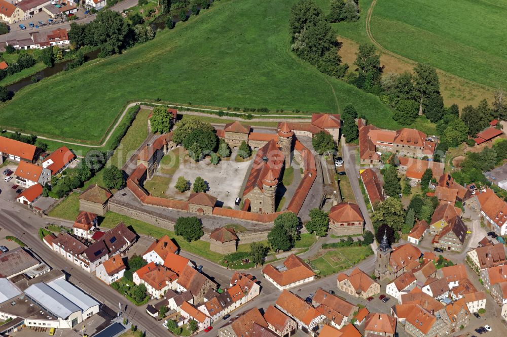 Aerial image Lichtenau - Castle of the fortress in Lichtenau in the state Bavaria, Germany