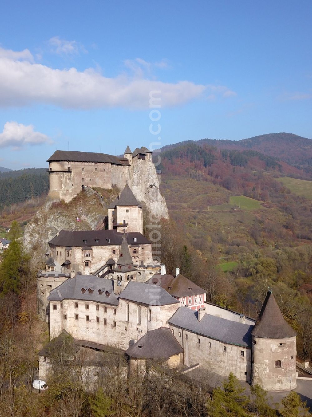 Aerial photograph Oravsky Podzamok - Castle of the fortress in Oravsky Podzamok in Zilinsky kraj, Slovakia