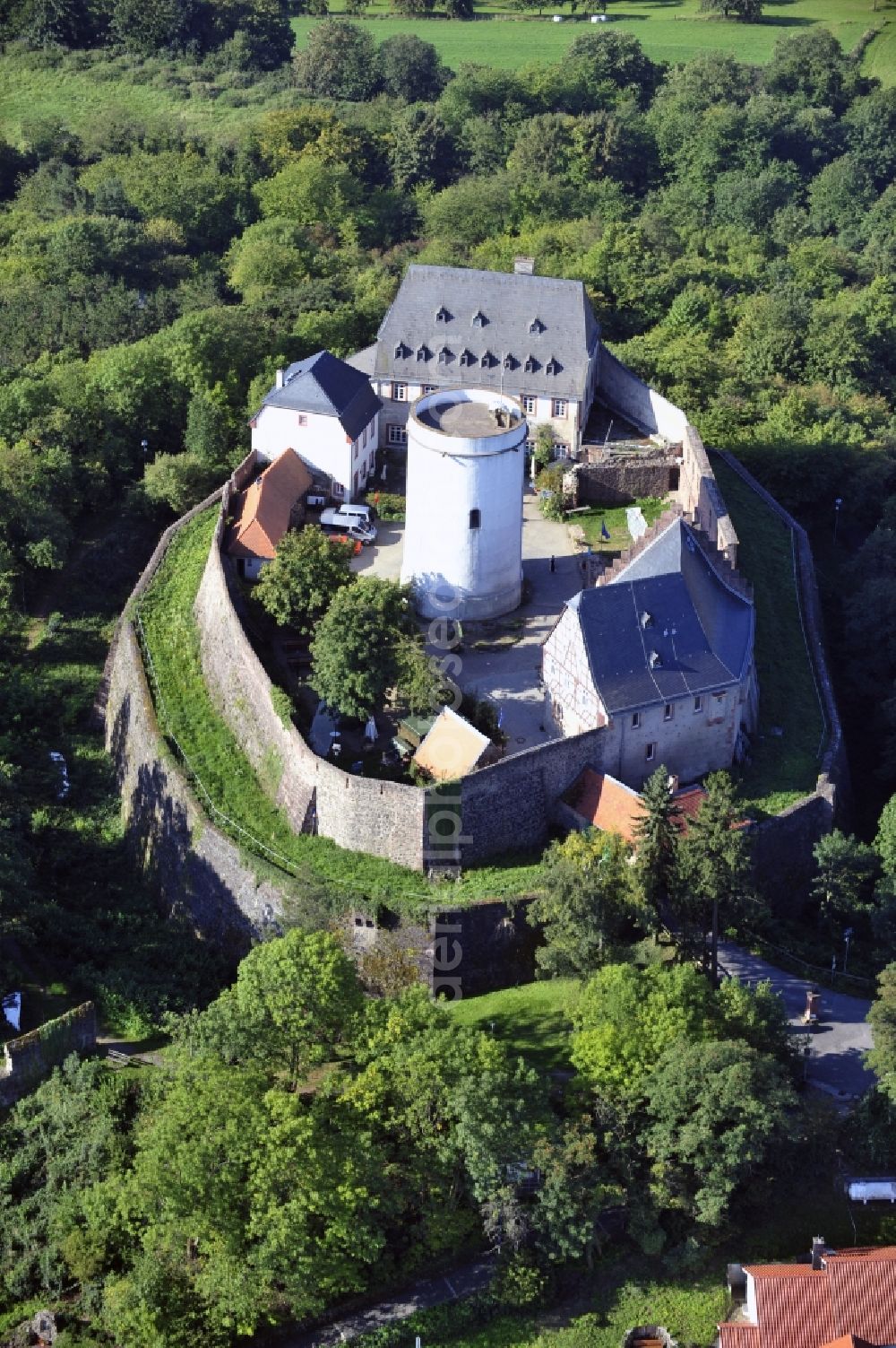 Aerial photograph Otzberg - Castle of the fortress in the district Hering in Otzberg in the state Hesse, Germany