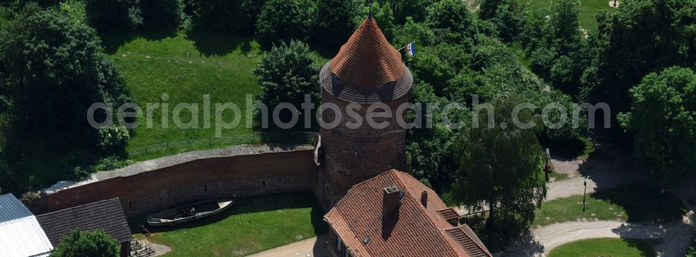 Plau am See from above - Castle of the fortress Plauer Burg on Burgplatz in Plau am See in the state Mecklenburg - Western Pomerania