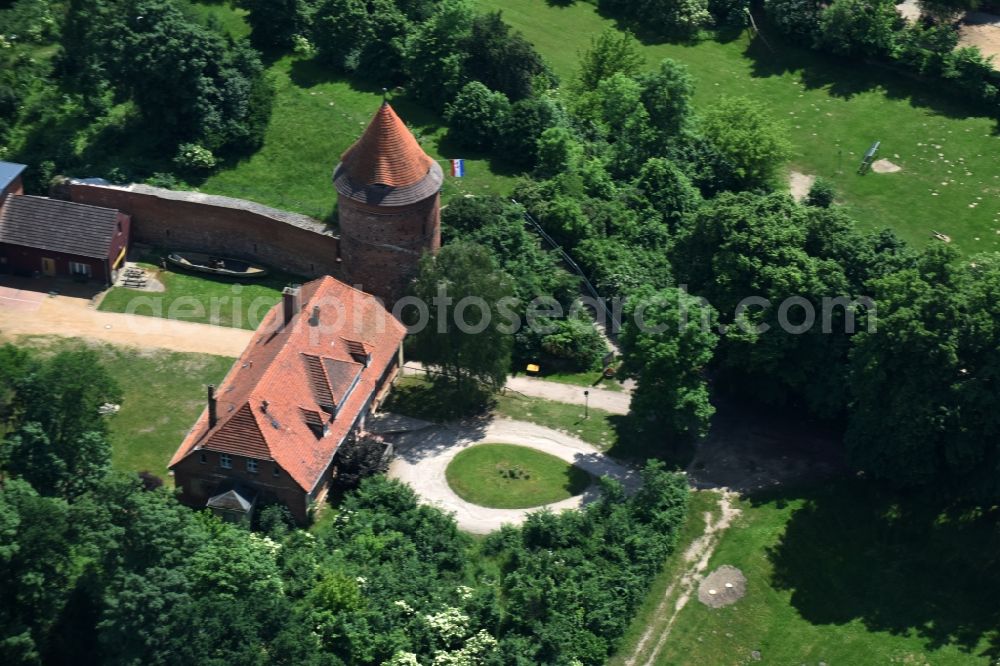 Plau am See from above - Castle of the fortress Plauer Burg on Burgplatz in Plau am See in the state Mecklenburg - Western Pomerania