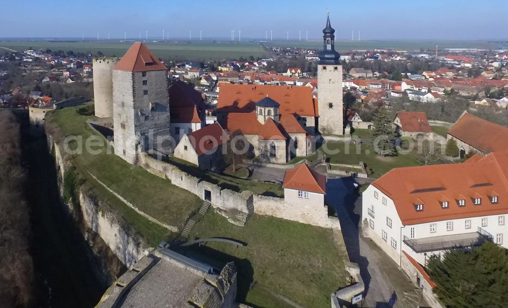 Aerial image Querfurt - Castle of the fortress Querfurt Strasse Strasse of Romanik in Querfurt in the state Saxony-Anhalt, Germany