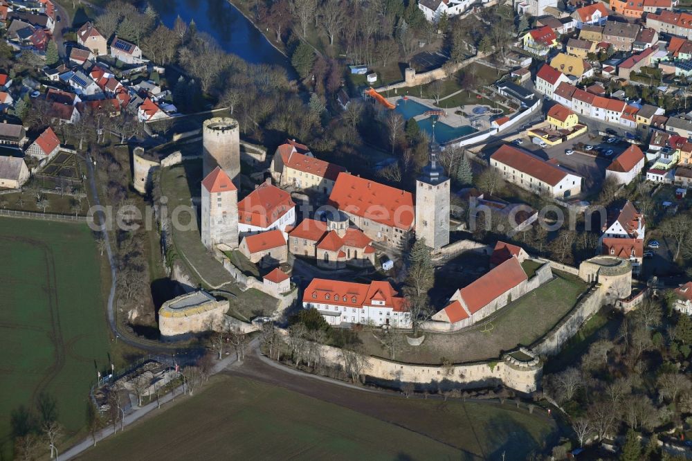 Aerial photograph Querfurt - Castle of the fortress Querfurt Strasse Strasse of Romanik in Querfurt in the state Saxony-Anhalt, Germany