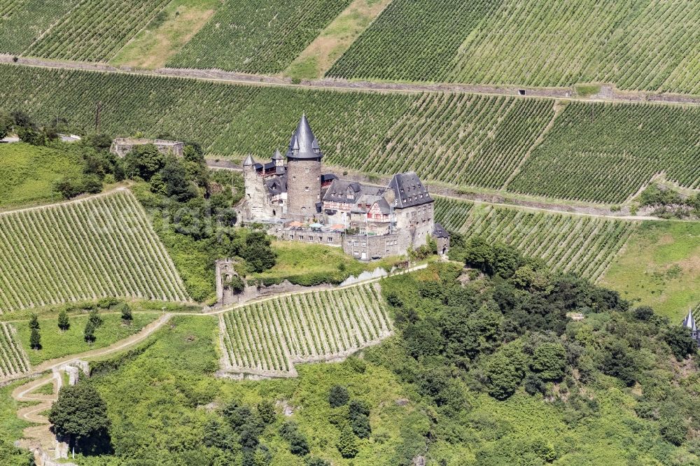 Aerial photograph Bacharach - Castle of the fortress Stahleck in Bacharach in the state Rhineland-Palatinate, Germany