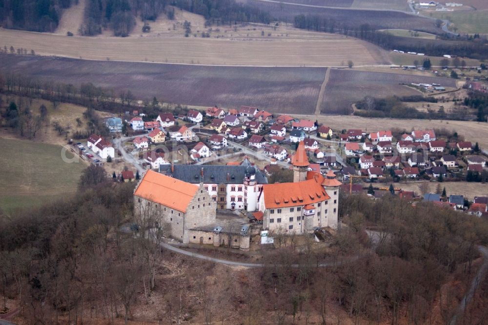 Bad Colberg-Heldburg from the bird's eye view: Castle of the fortress Veste Heldburg in the district Heldburg in Bad Colberg-Heldburg in the state Thuringia