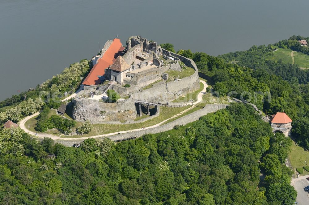 Visegrad from above - Castle of the fortress in Visegrad in Komitat Pest, Hungary