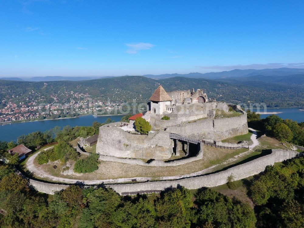 Visegrad from the bird's eye view: Castle of the fortress in Visegrad in Komitat Pest, Hungary