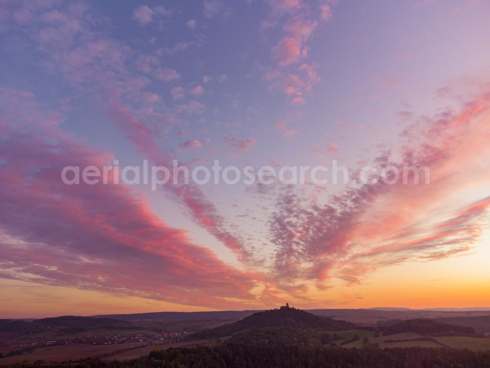 Aerial photograph Holzhausen - Castle of the fortress Wachsenburg in Holzhausen in the state Thuringia, Germany