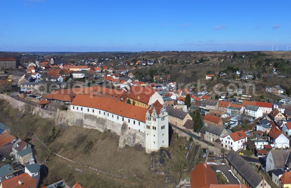 Aerial photograph Wettin - Castle of the fortress in Wettin in the state Saxony-Anhalt, Germany