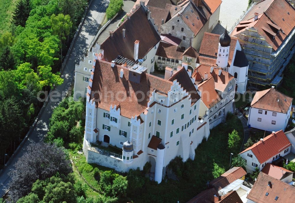 Sandersdorf from above - Castle of the fortress of Wittelsbacher Ausgleichsfond in Altmannstein in the state Bavaria, Germany