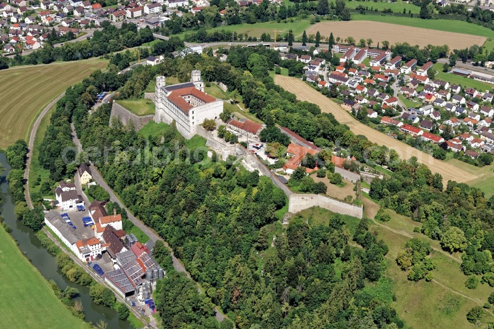 Aerial image Eichstätt - Castle of the fortress Willibaldsburg in Eichstaett in the state Bavaria